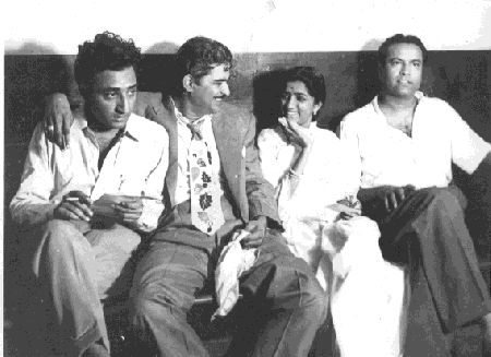 Lata with G.M. Durrani, C. Ramchandra and S.D. Batish