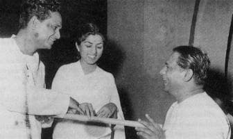 Lata with Anil Biswas and Pannalal Ghosh