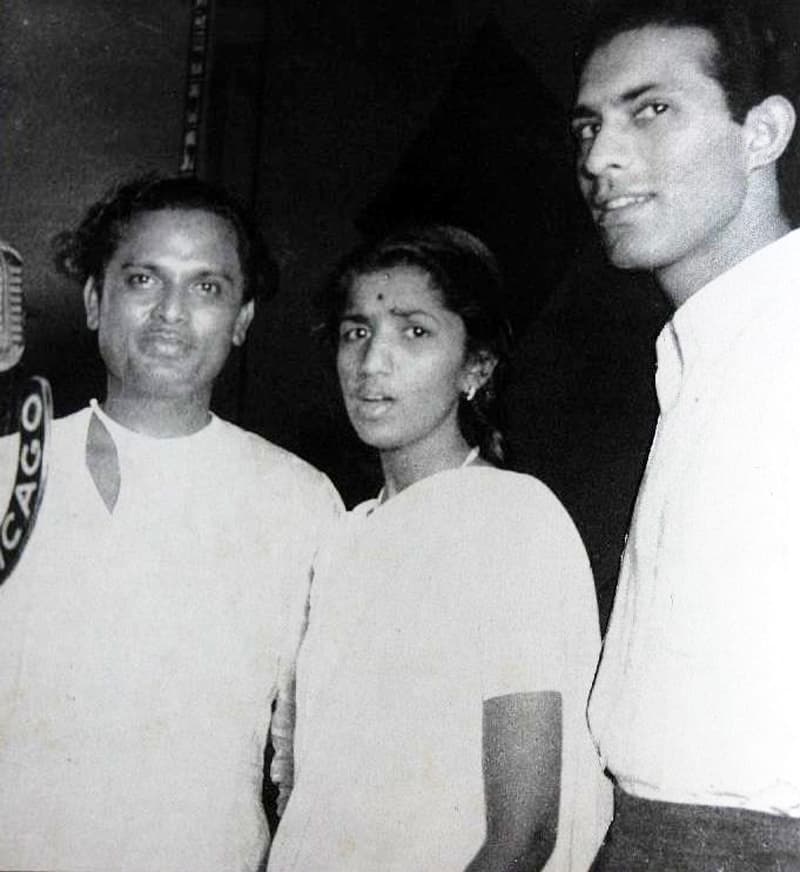 Lata with Anil Biswas and Talat Mahmood