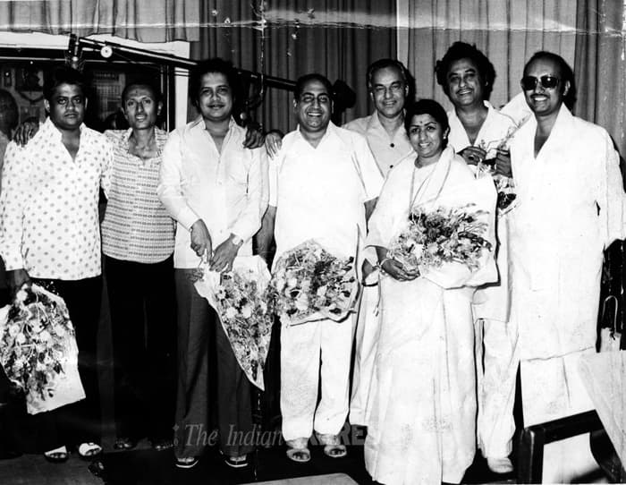Lata with Pyarelal,Laxmikant,Mohd. Rafi, Mukesh and Kishore Kumar