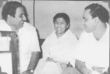 Lata with Mohammed Rafi and Mukesh