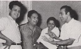 Lata with Jaikishan, Shankar and Talat Mahmood